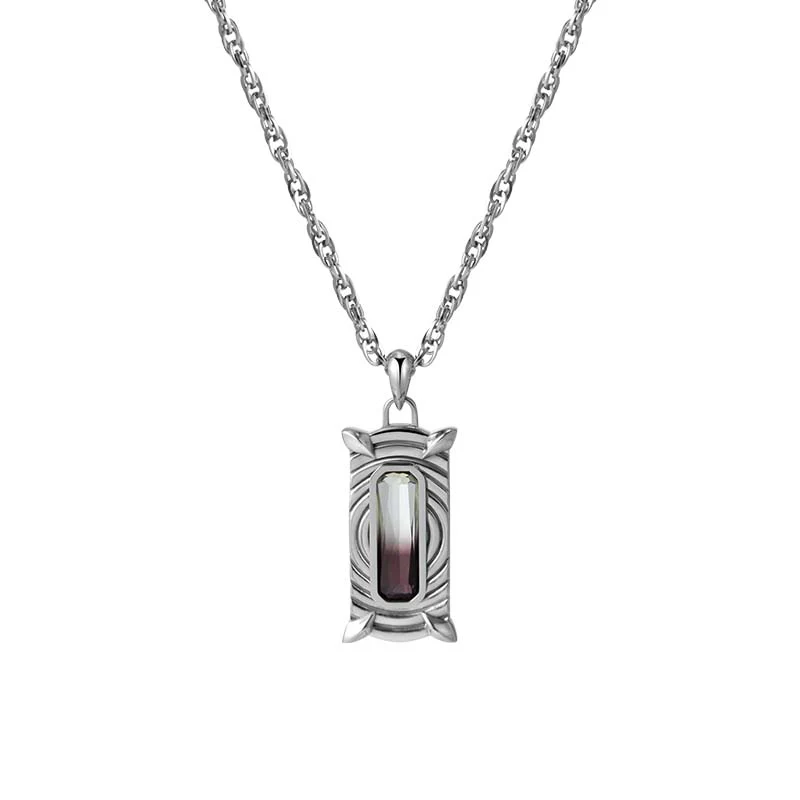 Bone Record Gradient Tourmaline Sweater Necklace