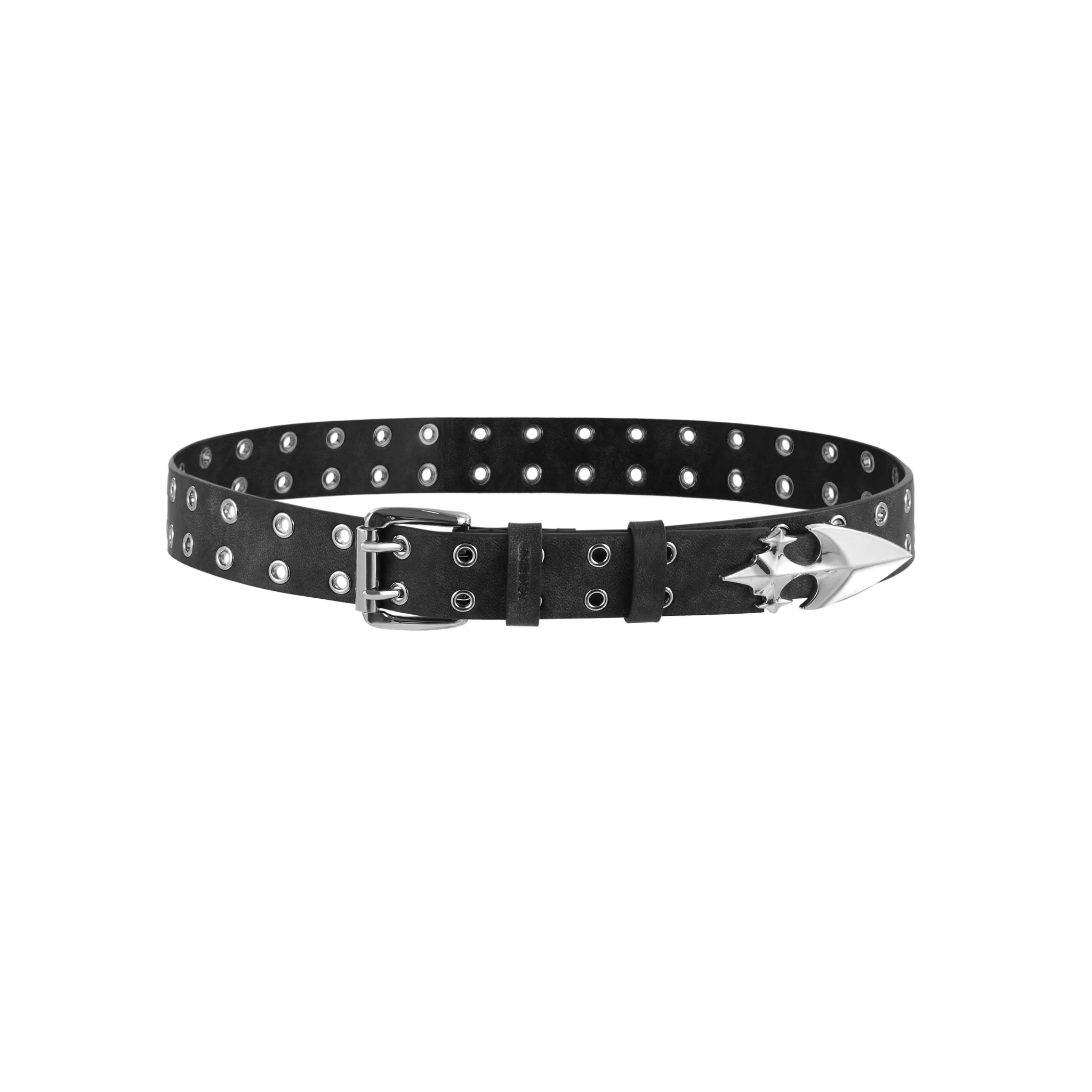 Double-Row Grommet Punk Belt