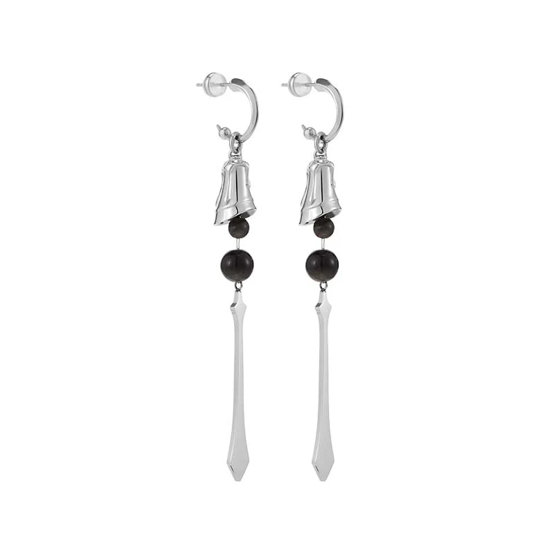 Guardian Bell Long Stud Earrings