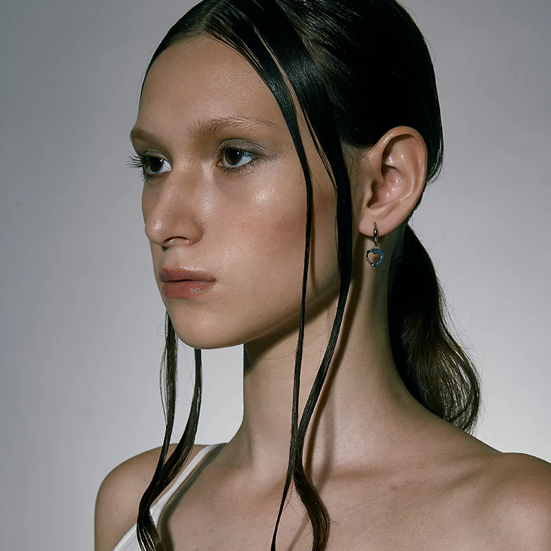 GX339-4 Heart Hoop Earrings - Image 2
