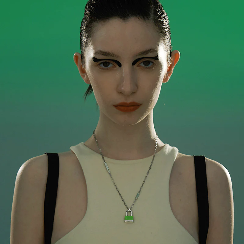 Hardware PlayStation Lock Pendant Long Chain Necklace - Image 2
