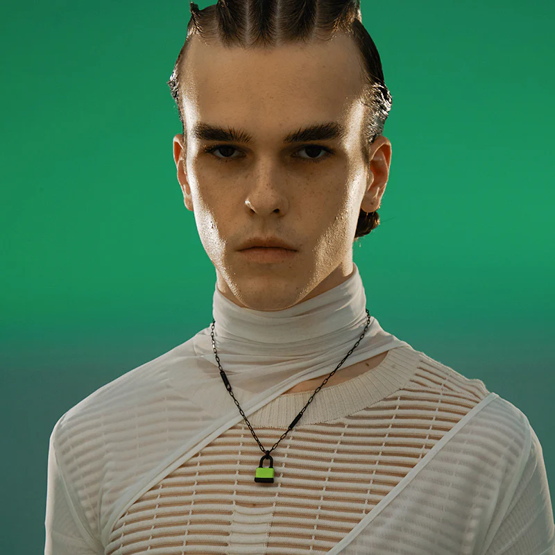 Hardware PlayStation Lock Pendant Long Chain Necklace - Image 4